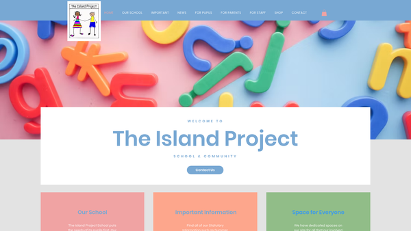 Screenshot of the The Island Project website