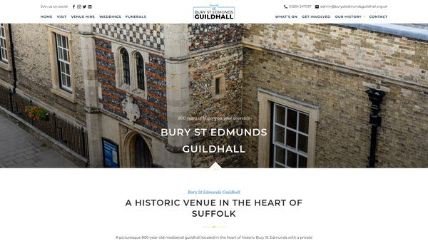 Screenshot of the Bury St Edmunds Heritage Trust website