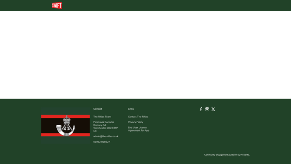 Screenshot of the The Rifles Benevolent Trust website