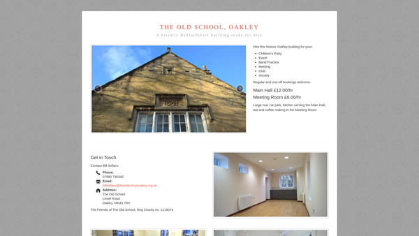 Screenshot of the The Friends Of The Old School, Oakley website