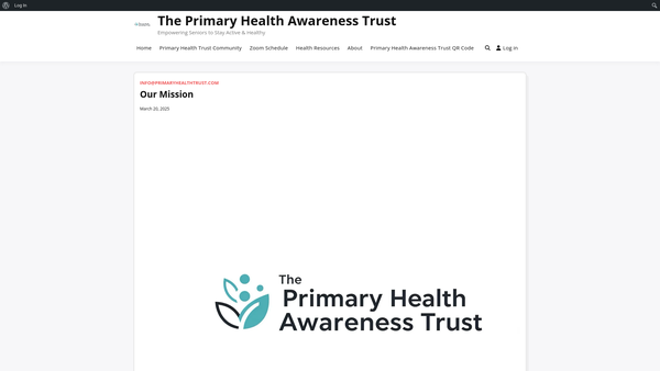 Screenshot of the Primary Health Awareness Trust website