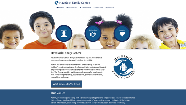 Screenshot of the Havelock Family Centre website