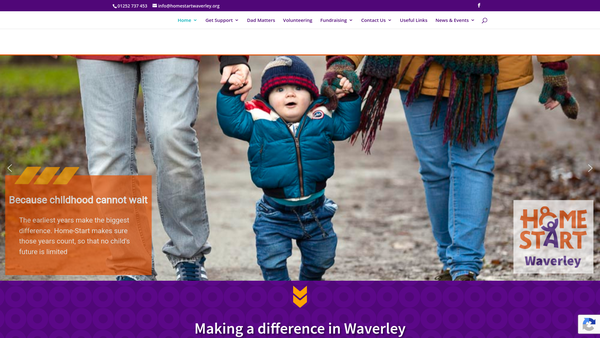 Screenshot of the Home-Start In Waverley website