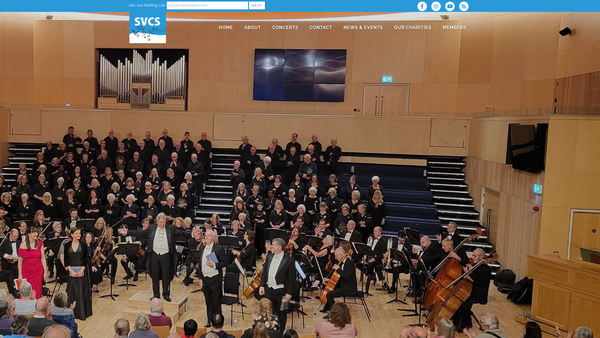 Screenshot of the Sutton Valence Choral Society website