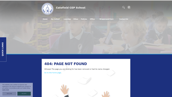 Screenshot of the Catsfield Church Of England Primary School Parent Teachers Association website