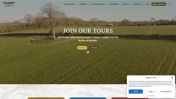 Screenshot of the The Naseby Battlefield Project website