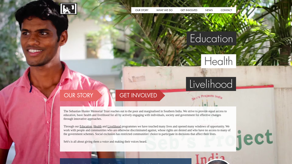 Screenshot of the The Sebastian Hunter Memorial Trust website