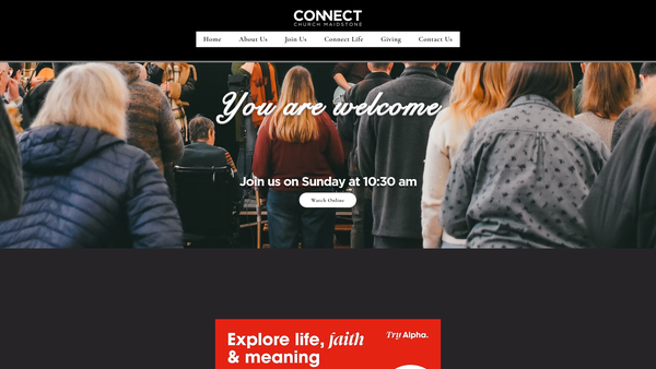 Screenshot of the Connect Church Maidstone website