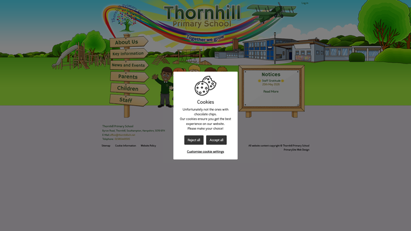 Screenshot of the Friends Of Thornhill Primary School website