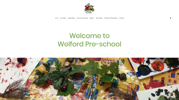 Screenshot of the Welford Pre-School website