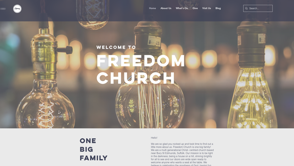 Screenshot of the Freedom Church, Bury website