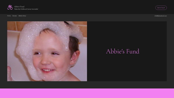 Screenshot of the Abbies Fund website