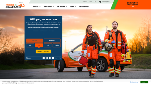 Screenshot of the Magpas website