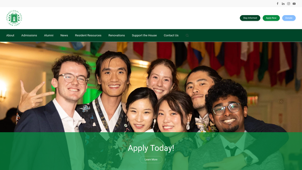 Screenshot of the Friends Of International House New York City Trust website