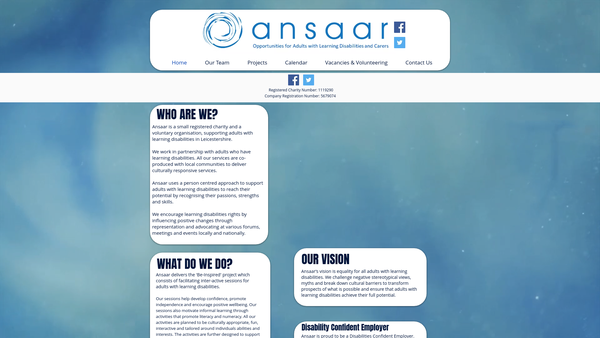 Screenshot of the Ansaar website