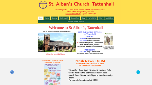 Screenshot of the The Friends Of St Albans Church Building Tattenhall website