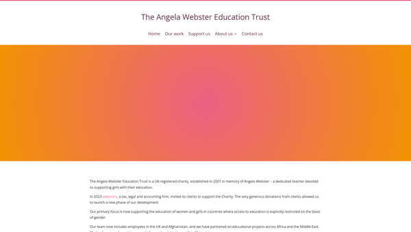 Screenshot of the The Angela Webster Education Trust website