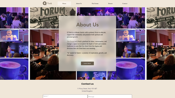 Screenshot of the Q York website