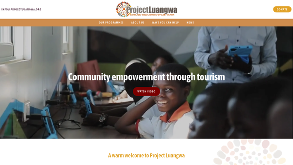 Screenshot of the Project Luangwa website