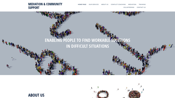 Screenshot of the Mediation And Community Support Ltd website