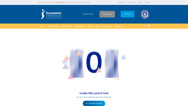 Screenshot of the Soroptimist International Of Wales South Health Education & Hygiene Trust website