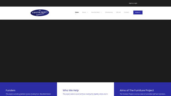 Screenshot of the The Furniture Project website