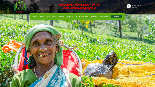 Screenshot of the Malayaga Makkal Ondrium (UK) website