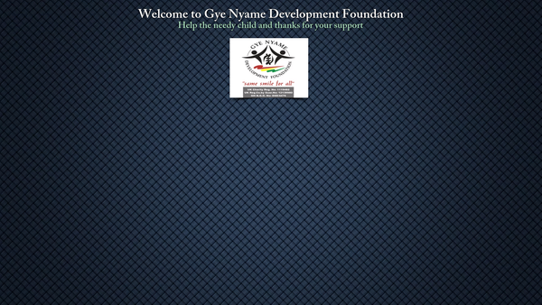 Screenshot of the Gye Nyame Development Foundation website