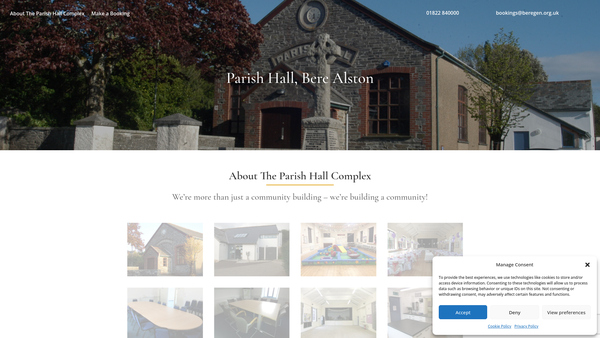 Screenshot of the Bere Alston Regeneration Partnership Limited website