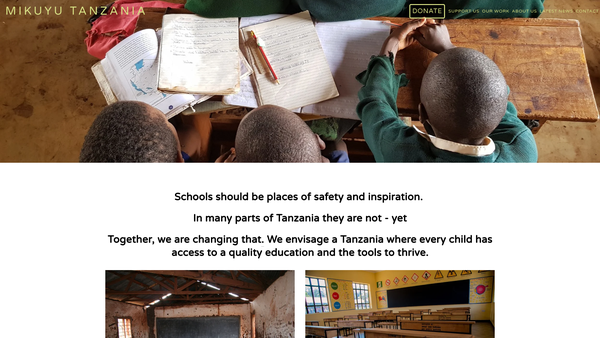 Screenshot of the Mikuyu Tanzania website