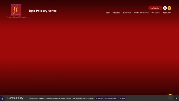 Screenshot of the Slough Islamic School Project website