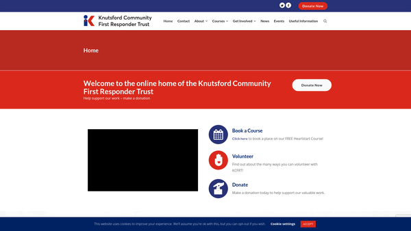 Screenshot of the Knutsford Community First Responder Trust website