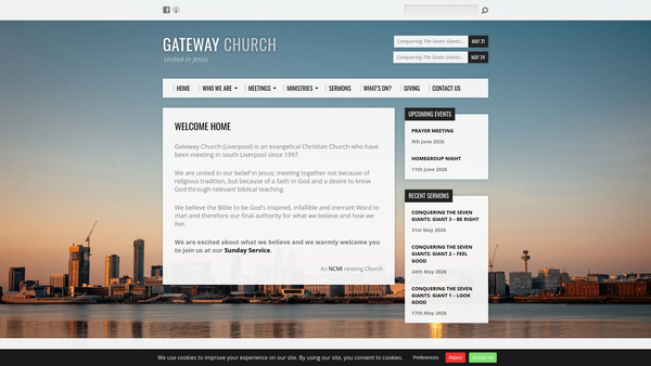 Screenshot of the Gateway Church Merseyside website