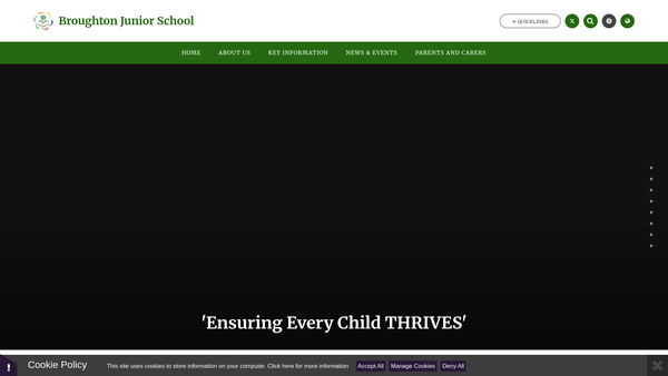 Screenshot of the Broughton Junior School Fund website