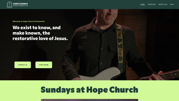 Screenshot of the Hope (Portsmouth) website