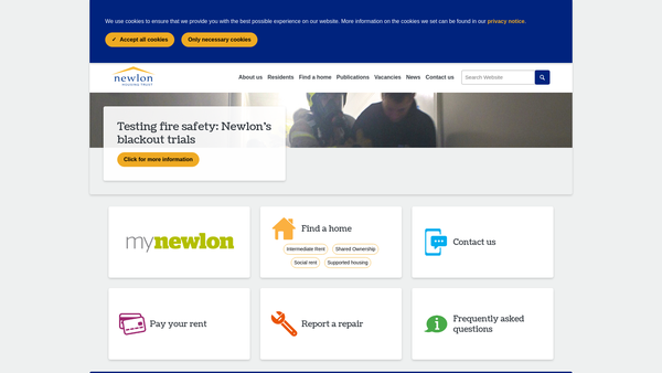 Screenshot of the Newlon Fusion website