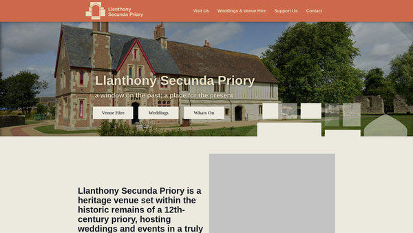 Screenshot of the Llanthony Secunda Priory Trust website