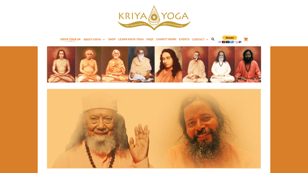 Screenshot of the Kriya Yoga UK website