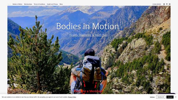 Screenshot of the Bodies In Motion (Pendle) Ltd website