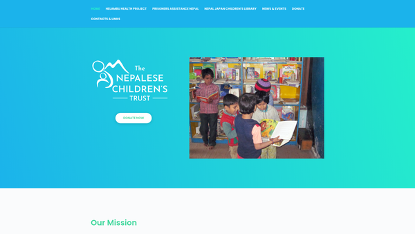 Screenshot of the The Nepalese Children's Trust website