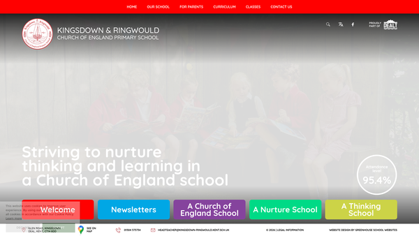 Screenshot of the Kingsdown & Ringwould Cep School PTFA website