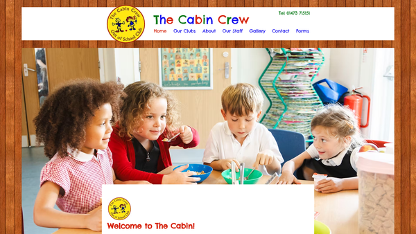 Screenshot of the The Cabin Crew Out Of School Club website