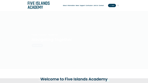 Screenshot of the The Five Islands Academy PTFA website