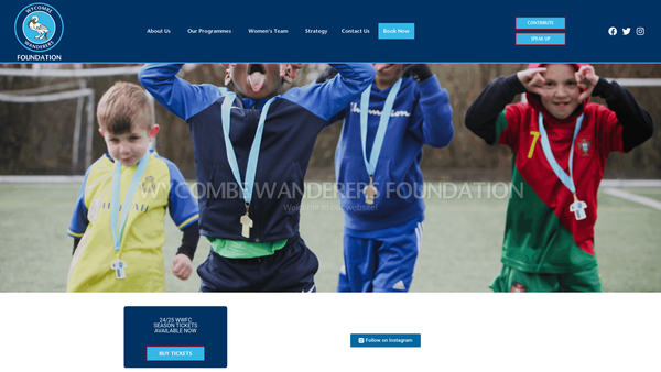 Screenshot of the Wycombe Wanderers Foundation website
