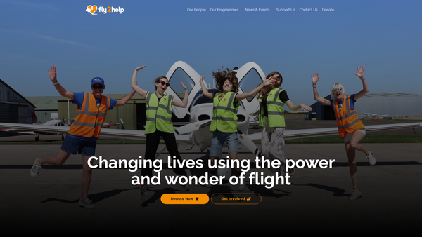 Screenshot of the Fly2help website
