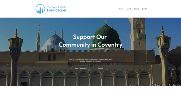 Screenshot of the The Coventry Faith Foundation website