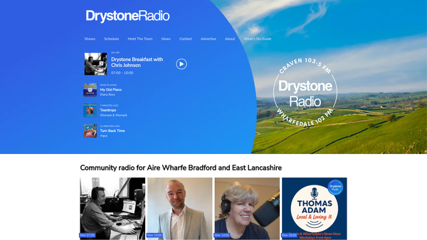 Screenshot of the Drystone Radio Limited website