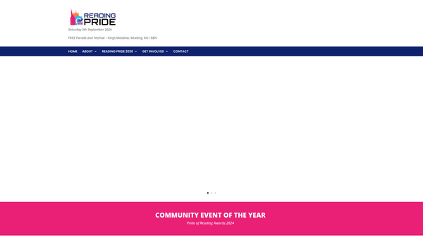 Screenshot of the Reading Pride website