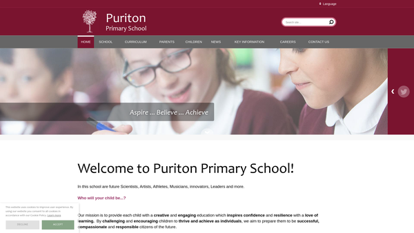 Screenshot of the Friends Of Puriton Primary School website