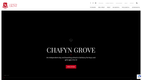 Screenshot of the Chafyn Grove School website